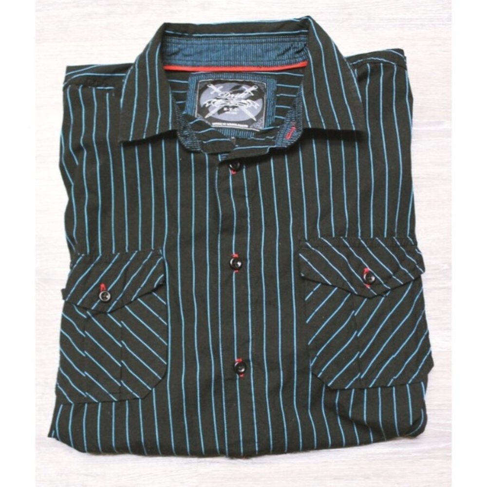 Drill Men’s Button Down Striped Shirt XL